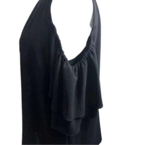 Michael Kors Black Cold Shoulder Dressy Blouse Medium - Picture 7 of 8